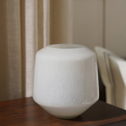 Grey Round Glass Vase - Small