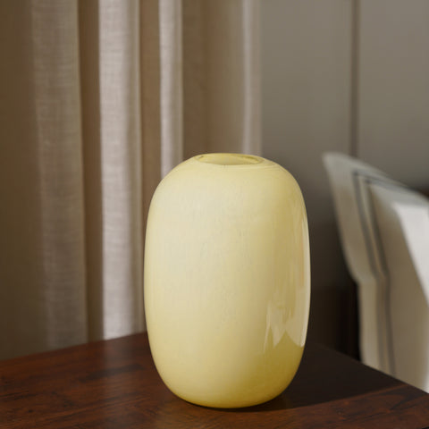 Yellow Round Glass Vase - Large