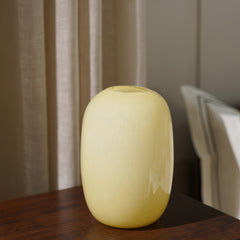 Yellow Round Glass Vase - Large