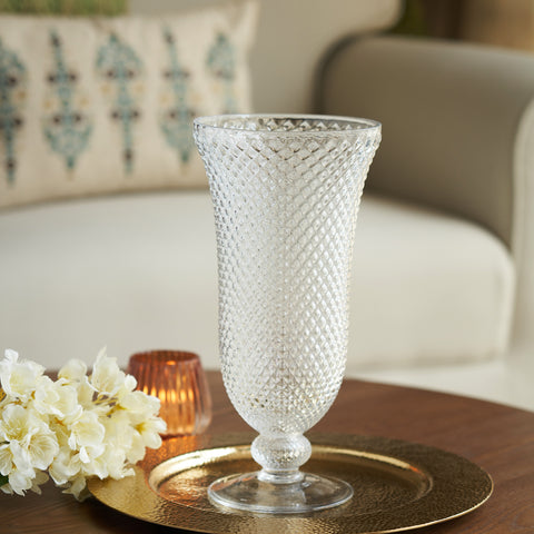 Clear Texture Goblet Vase - Large