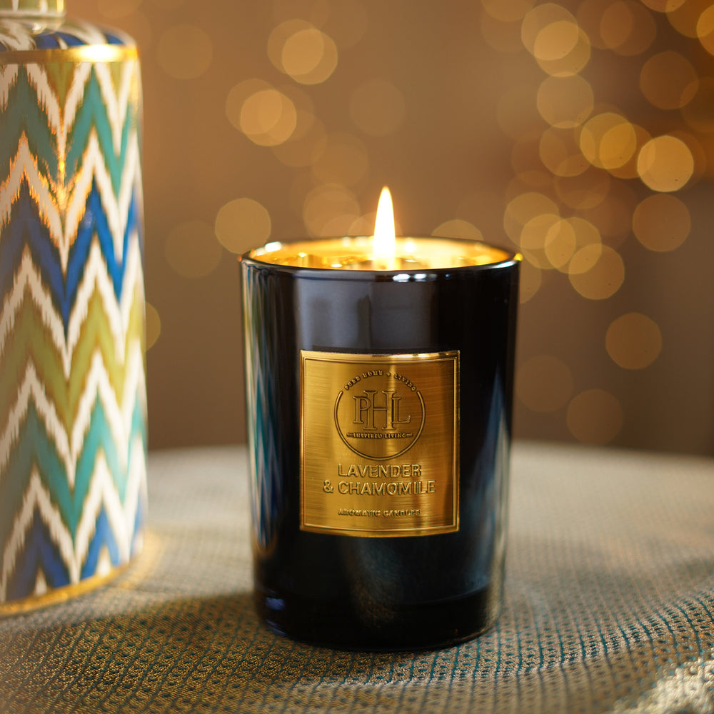 Lavender and Chamomile Scented Blue Wax Filled Jar Candle