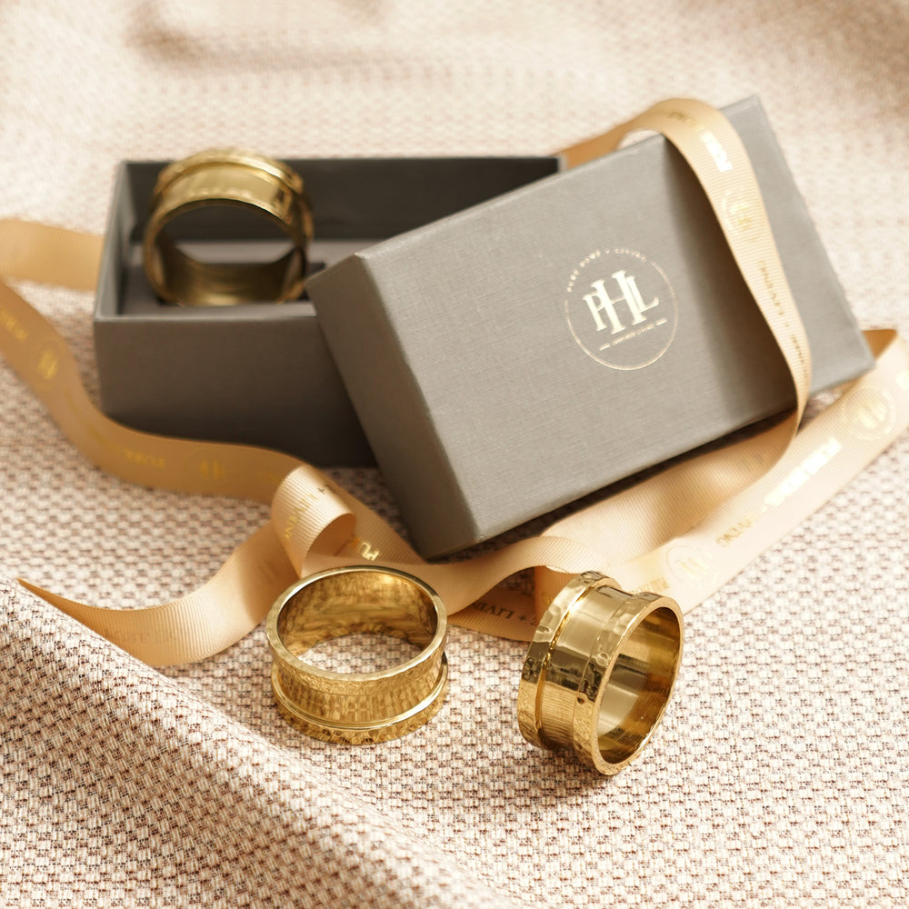 Set of 4 Gold Metal Napkin Rings
