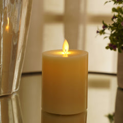 Beige LED Flickering Flame Smooth Candle