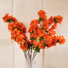 Orange Azalea Faux Flower Stem - Single