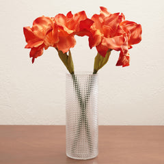 Orange Amaryllis Faux Flower Stem - Single
