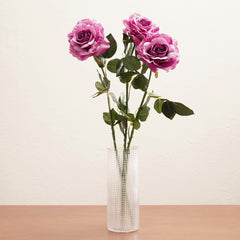 Purple Rose Faux Flower Stem - Single