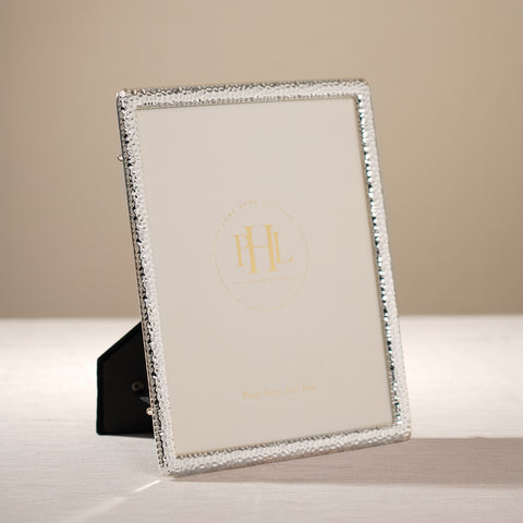 Silver Plated Hammered Metal Photo Frame - Large
