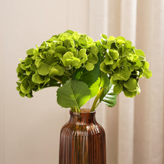 Green Hydrangea Faux Flower Stem - Single