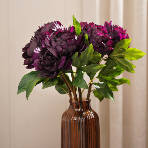 Purple Peony Faux Flower Stem - Single