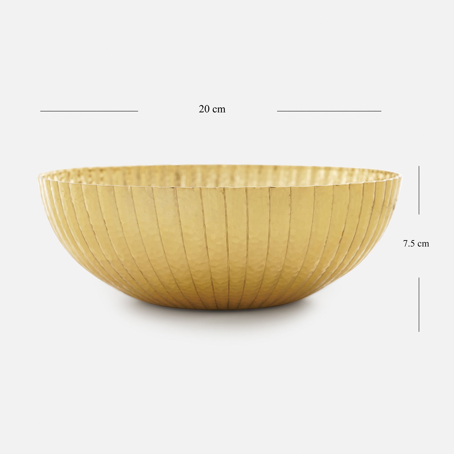 Shop Gold Ribbed Hammered Decorative Metal Bowl - Small - at