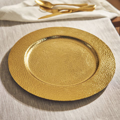Gold Hammered Decorative Metal Plate - Medium