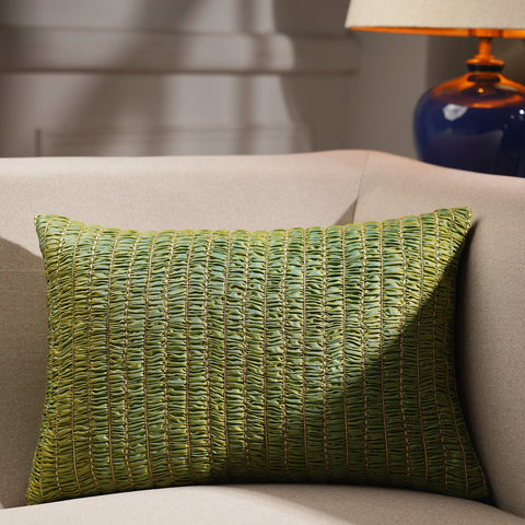 Sage Green Textured Rectangle Cushion Cover