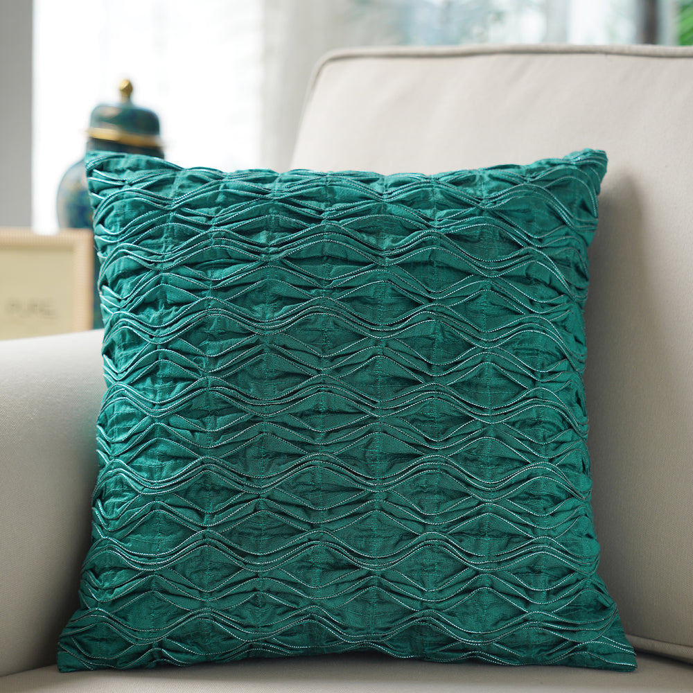 Turquoise Textured Cushion Cover