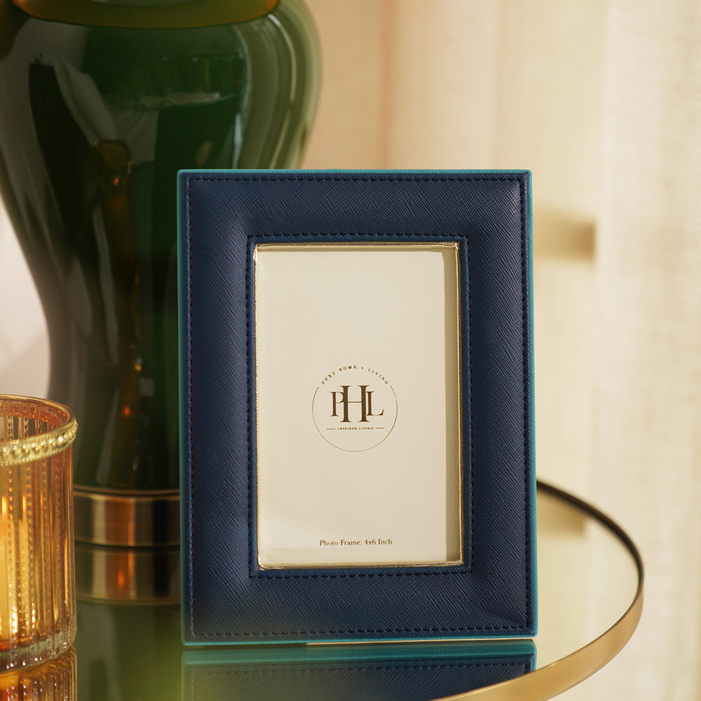 Teal Faux Leather Photo Frame
