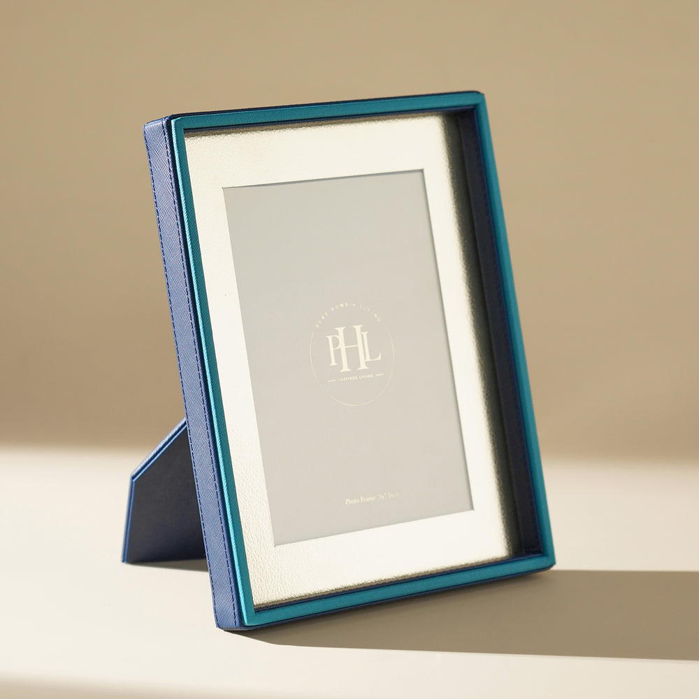 Teal Faux Leather Photo Frame - Small