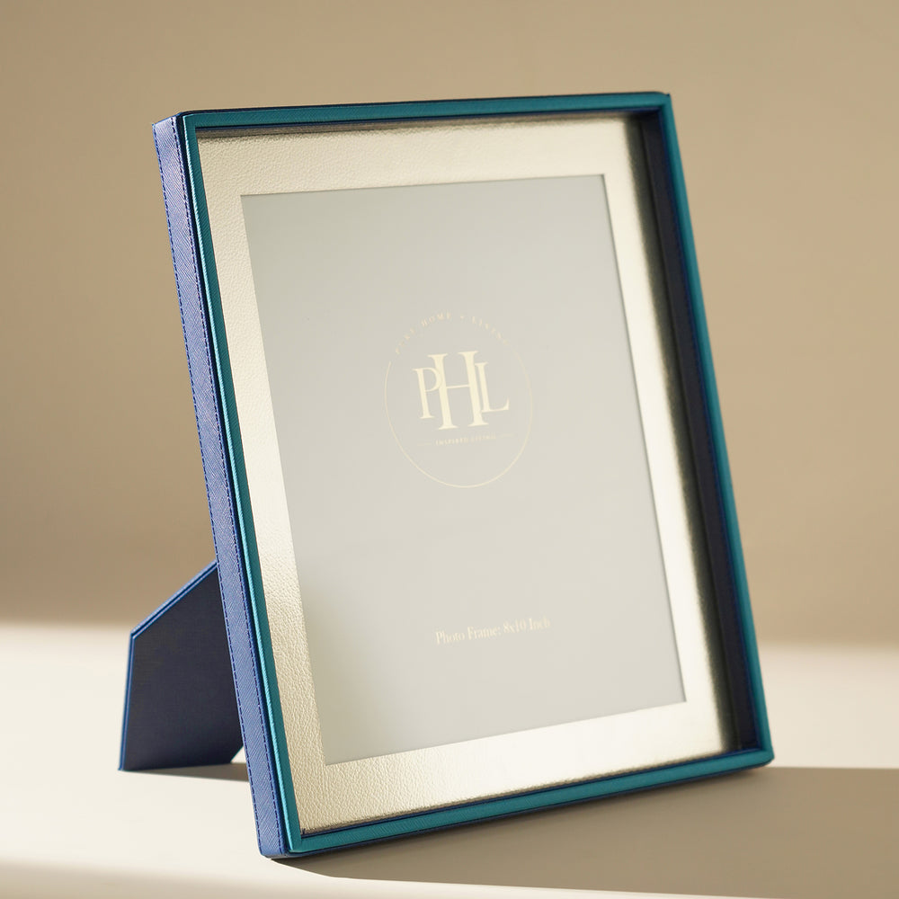 Teal Faux Leather Photo Frame - Large
