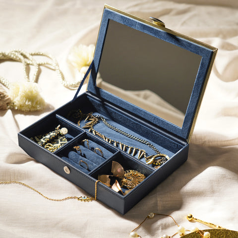 Teal Faux Leather Jewellery Box