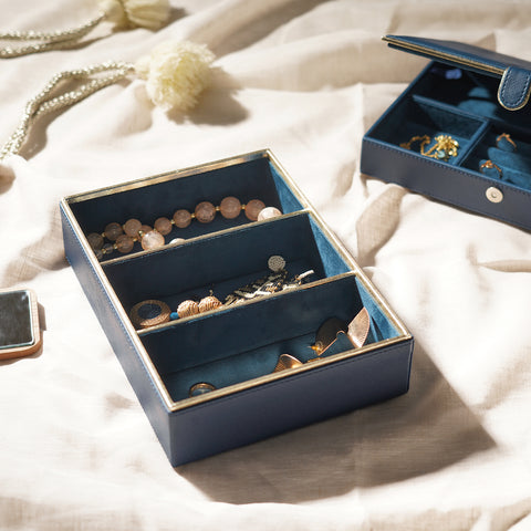 Teal 3 Compartment Faux Leather Organiser