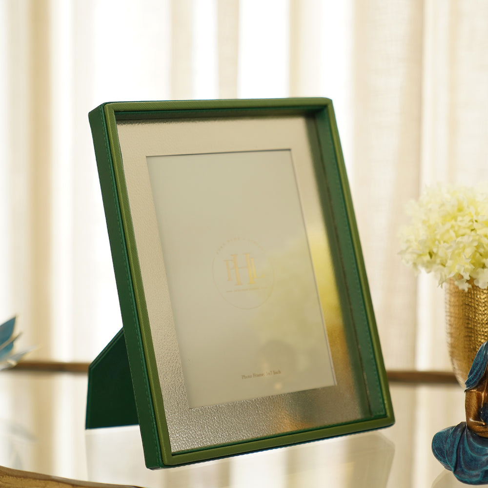 Green Faux Leather Photo Frame - Large