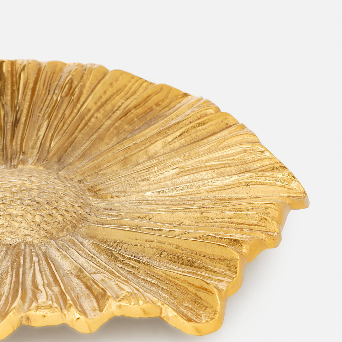 Shop Gold Metal Flower Decorative Platter - Large - at Best Price ...