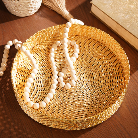 Gold Metal Twisted Wire Tray - Large