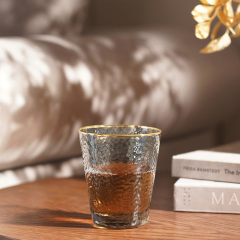 Set of 2 Grey Hammered Drinking Glasses
