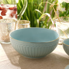 Light Blue Ceramic Serving Bowl