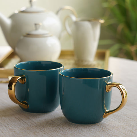 Set of 2 Teal Senorita Coffee Mugs