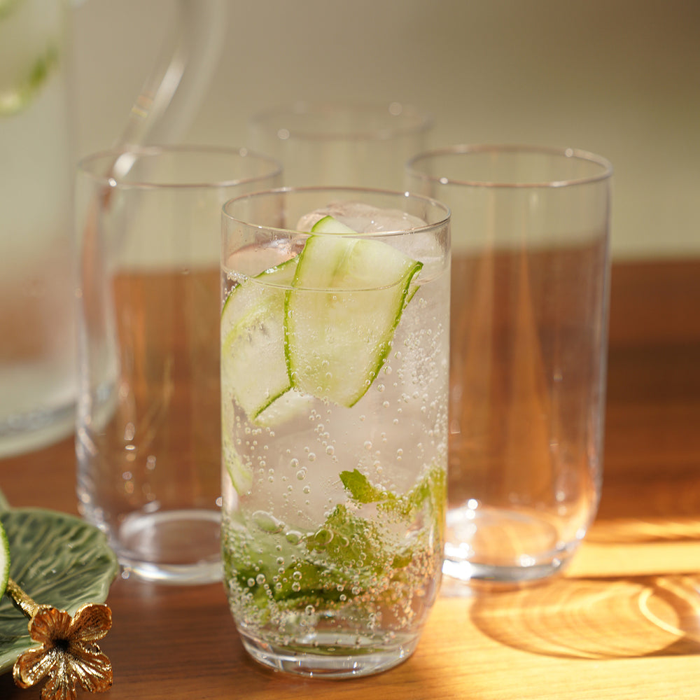 Set of 6 Clear Highball Glasses