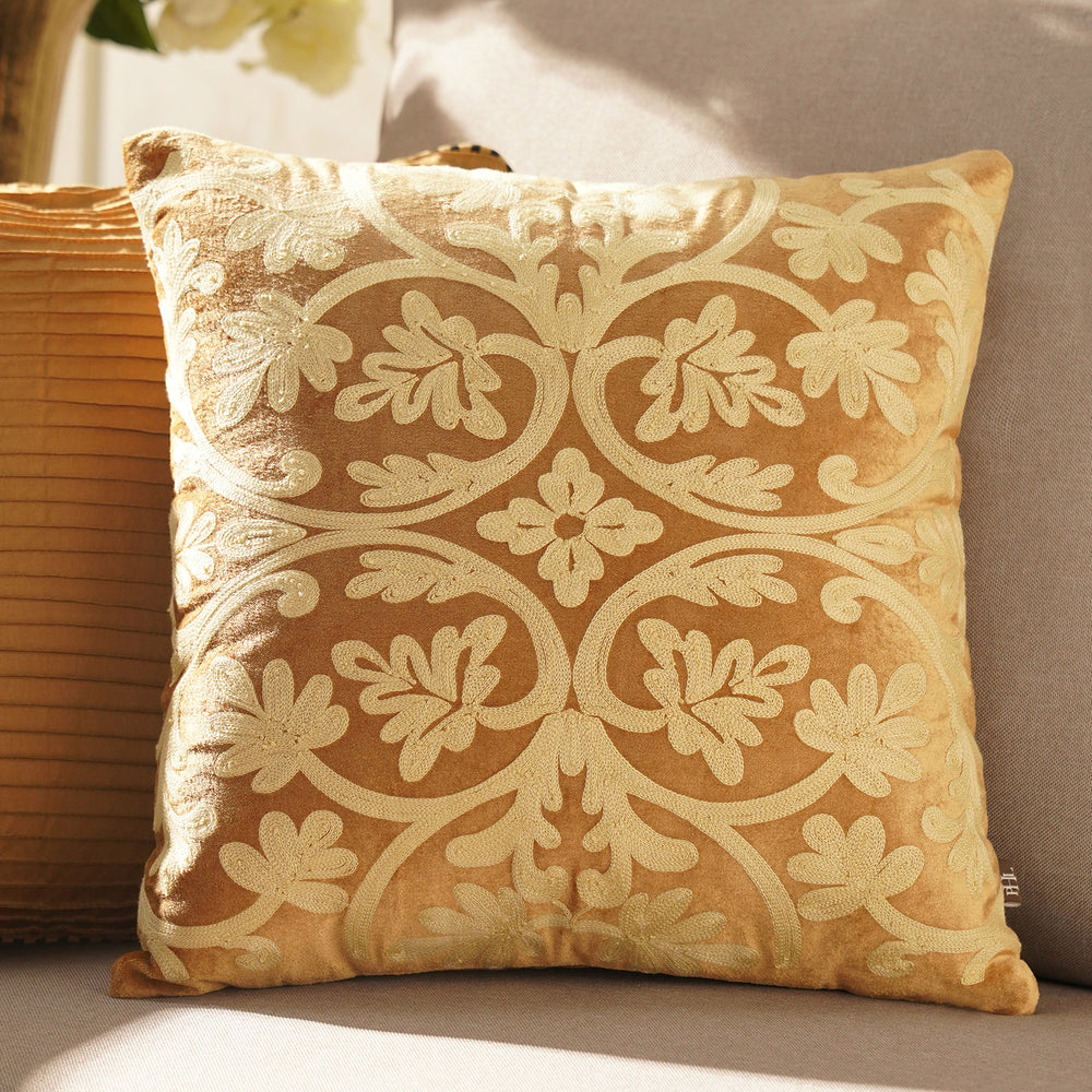 Gold Ari Embroidered Cushion Cover