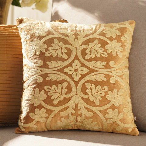 Gold Ari Embroidered Cushion Cover