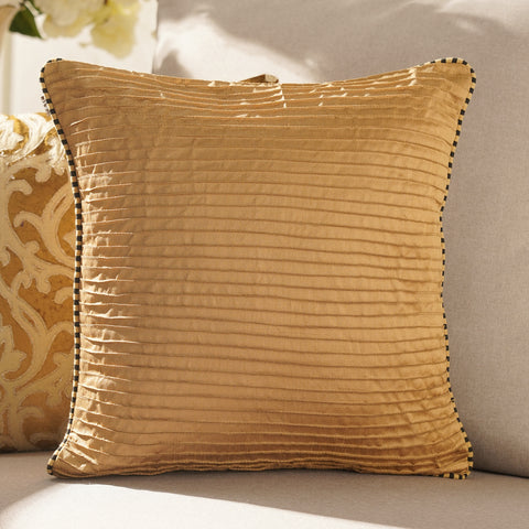 Gold Pintuck Detail Cushion Cover