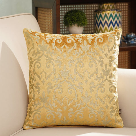 Gold Embroidered Velvet Cushion Cover