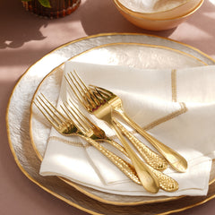 Set of 6 Gold Stainless Steel Dessert Forks