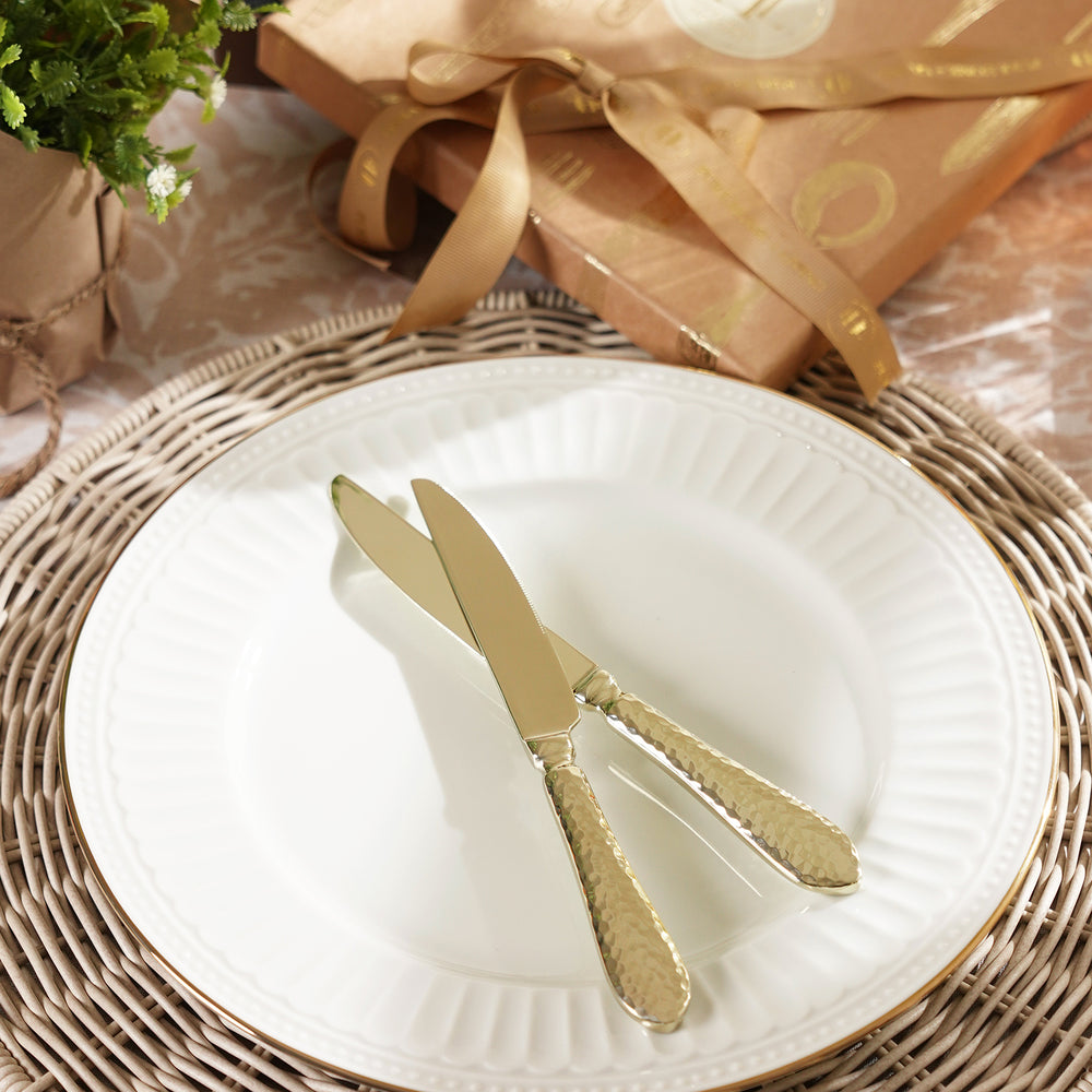 Set of 6 Gold Stainless Steel Dessert Knives