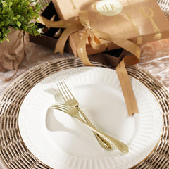 Set of 6 Gold Stainless Steel Dessert Forks