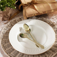 Set of 6 Gold Stainless Steel Dessert Spoons