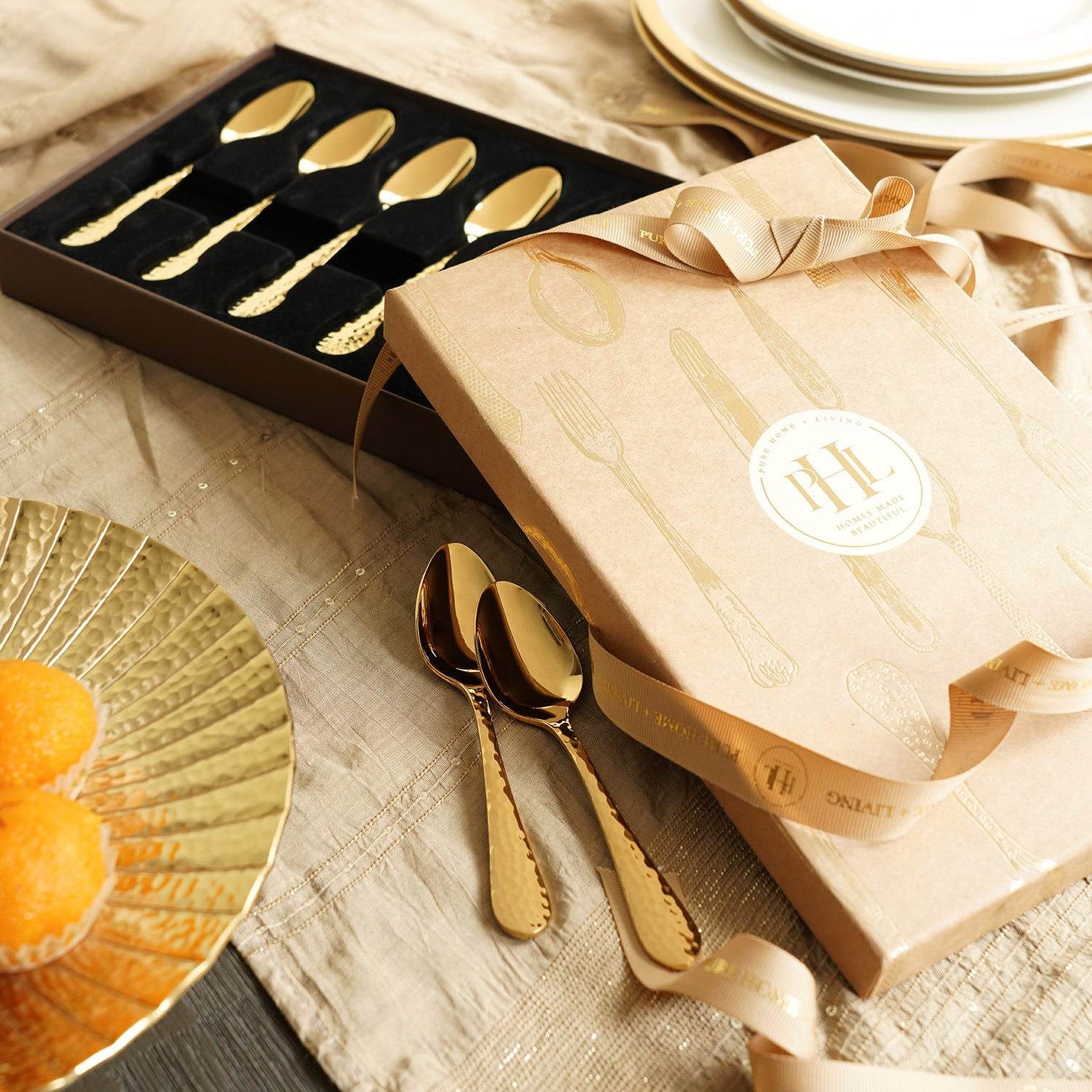 Shop Set of 6 Gold Stainless Steel Tea Spoons - at Best Price