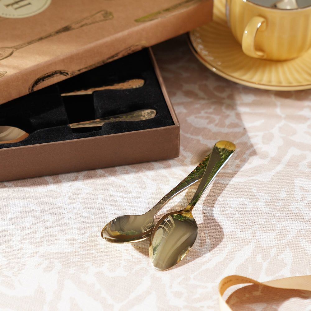 Set of 6 Gold Stainless Steel Tea Spoons