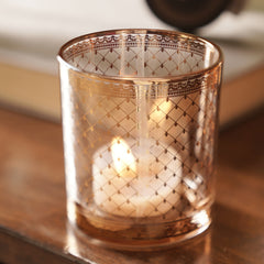 Bronze Patterned Glass Votive