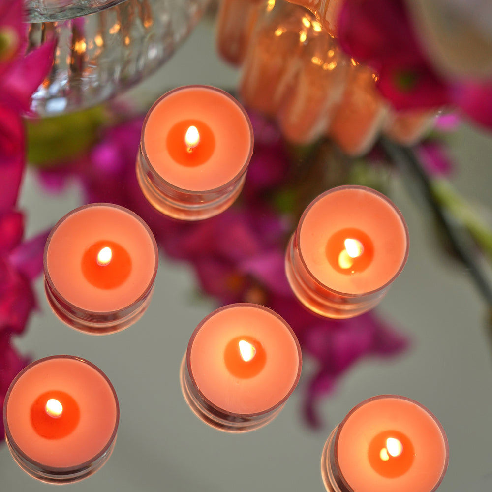 Set of 24 Orange Vanilla Fluer T-Light Candles