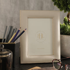 Beige Faux Leather Photo Frame