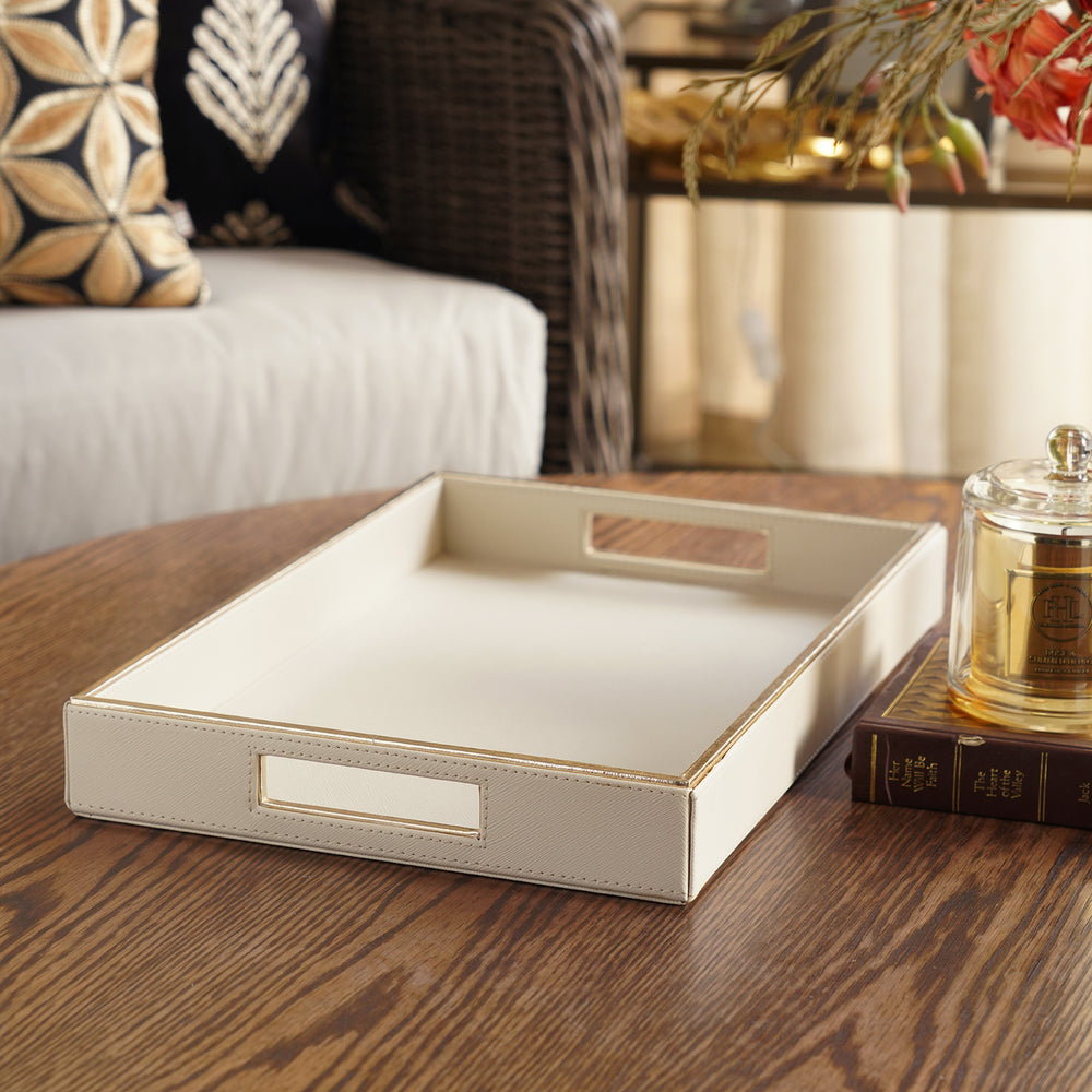 Gold Faux Leather Tray