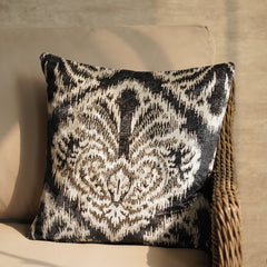 Black Abstract Printed Velvet Cushion Cover