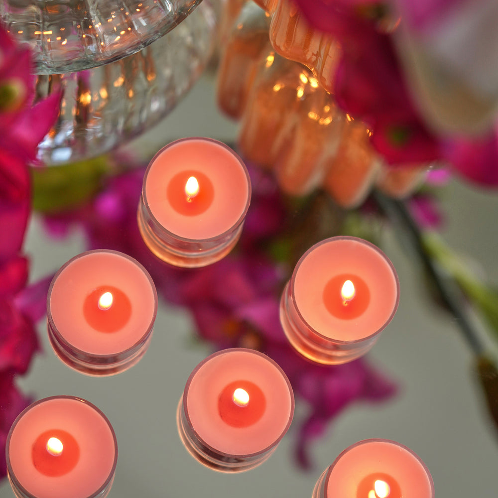 Set of 24 Pink Island Fruit T-Light Candles