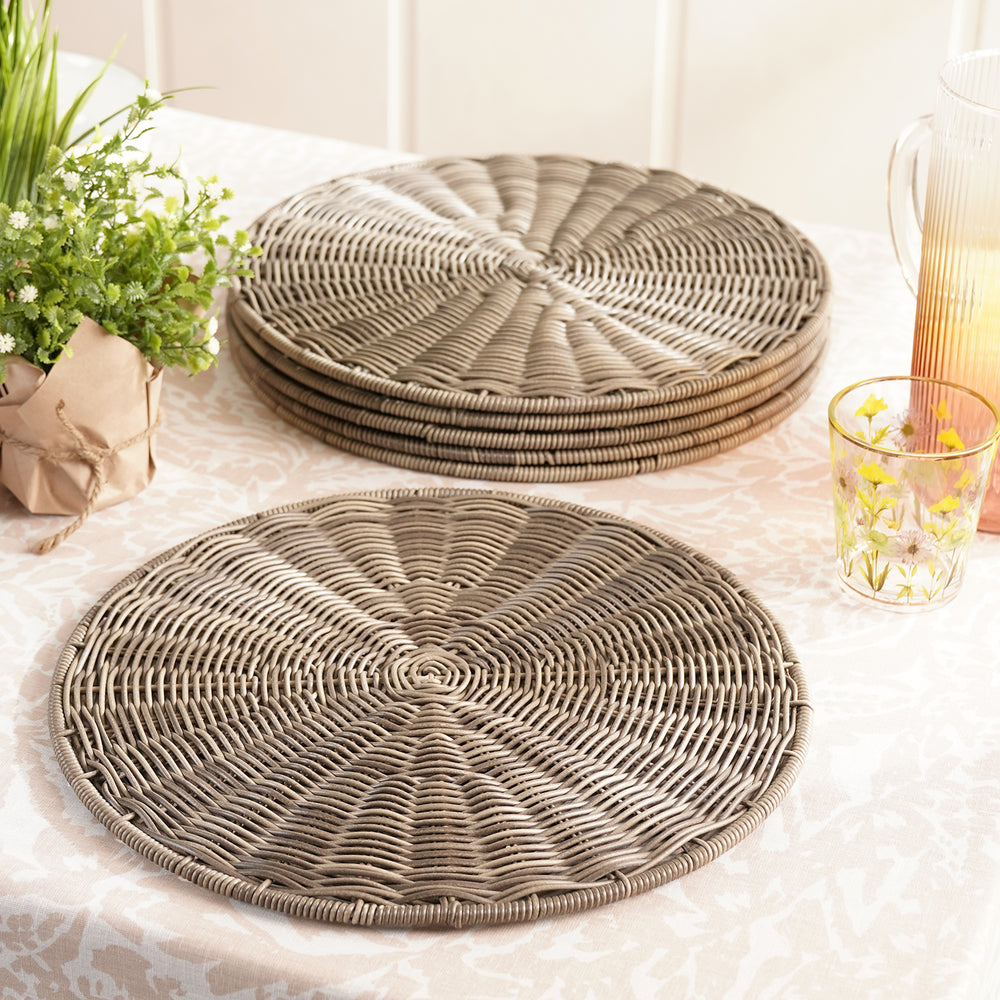 Grey Resin Wicker Placemat