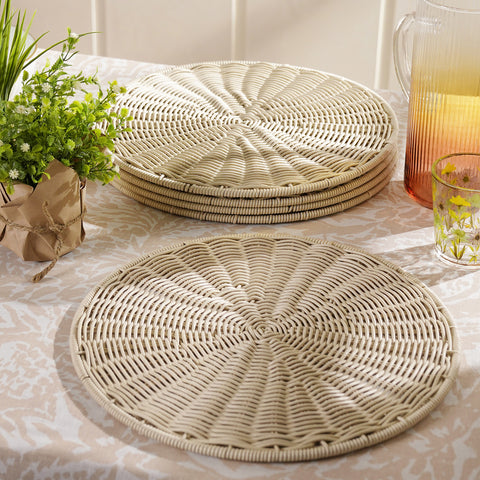 Ivory Resin Wicker Placemat