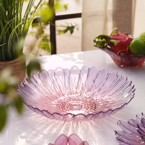 Pink & Purple Ombre Gerbera Shaped Serving Bowl - Large