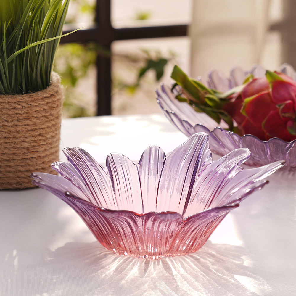 Set Of 2 Pink Ombre Gerbera Shaped Serving Bowl - Medium