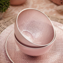 Set of 2 Pink Fabric Textured Small Bowls